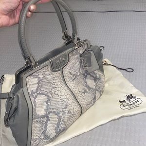 NWT COACH MADISON Emb Python Leather Lindsey Bag Satchel Purse